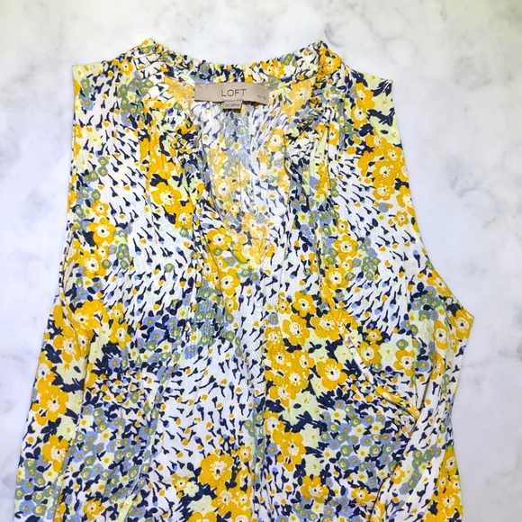Loft Sundress / Loft Floral Print Dress / Loft Floral Swing Dress - Picture 5 of 10